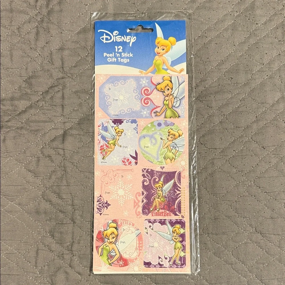 Vintage Sealed Disney 12 Peel n’ Stick Tinker Bell Birthday Gift Tags